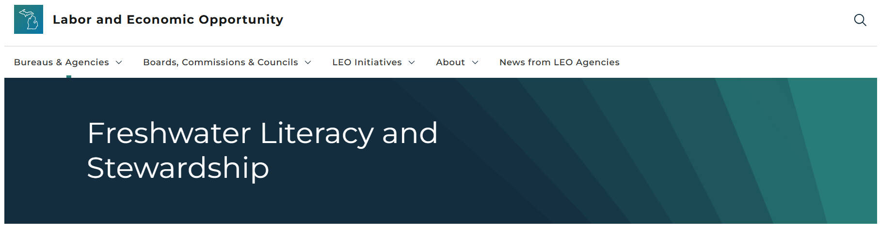 Screenshot of LEO program's Freshwater Literacy and Stewardship website